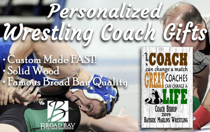 Personalized Wrestling Coach Gift Plaque For Great Coaches - Broad Bay Personalized Gifts Shipped Fast