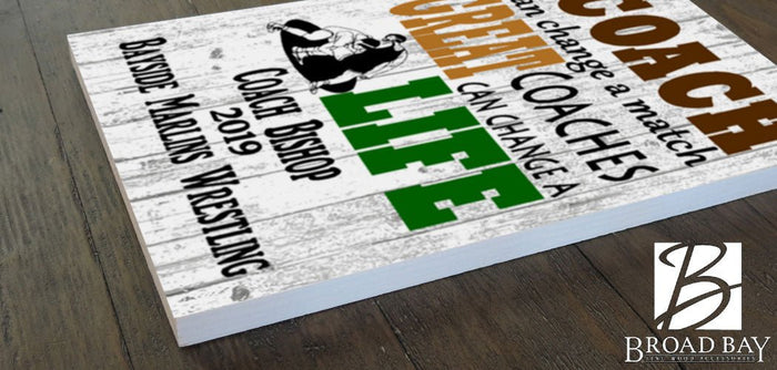 Personalized Wrestling Coach Gift Plaque For Great Coaches - Broad Bay Personalized Gifts Shipped Fast