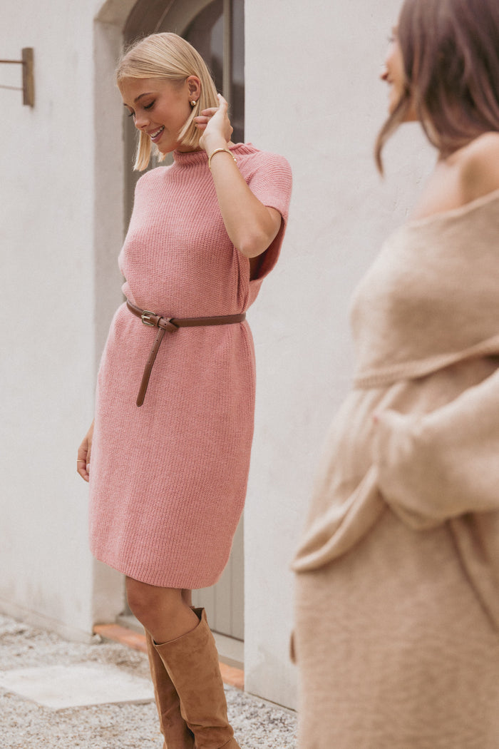 Petal and Pup USA DRESSES Wright Knit Mini Dress - Pink