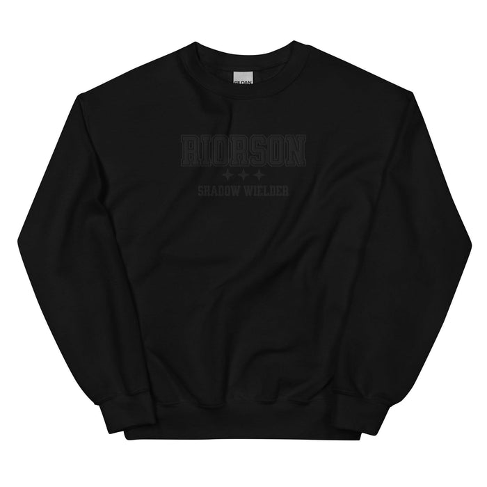 Xaden Riorson Shadow Wielder Embroidered Sweatshirt - The Bean Workshop - embroidered, fourth wing, iron flame, onyx storm, rebecca yarros, sweatshirt