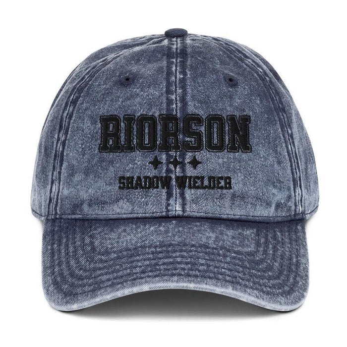 Xaden Riorson Shadow Wielder Embroidered Vintage Cotton Twill Cap - The Bean Workshop - cap, embroidered, fourth wing, hat, iron flame, onyx storm, rebecca yarros