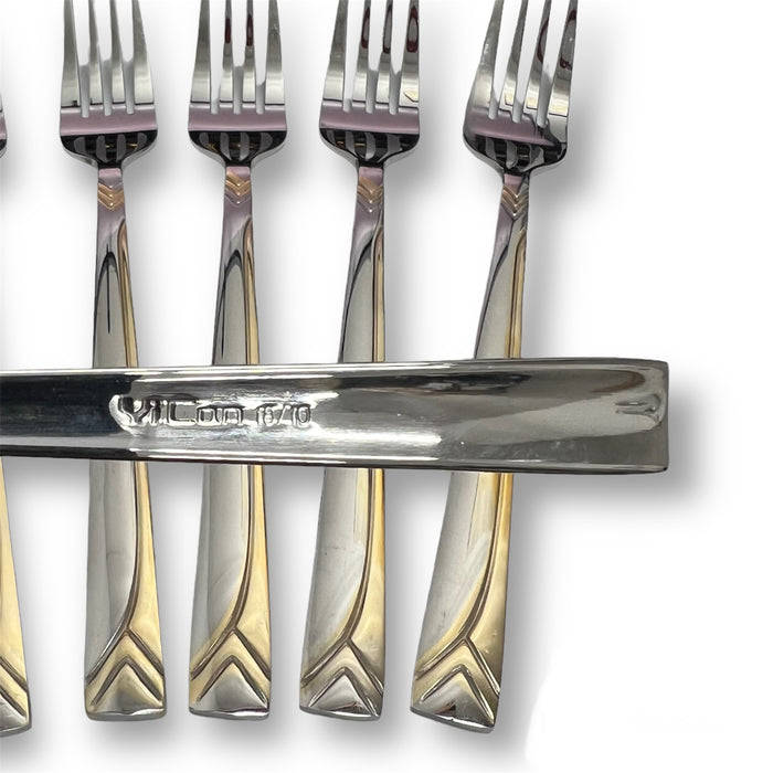 YICAN High Grade Stainless Steel Fork 6 Piece Set gold accent