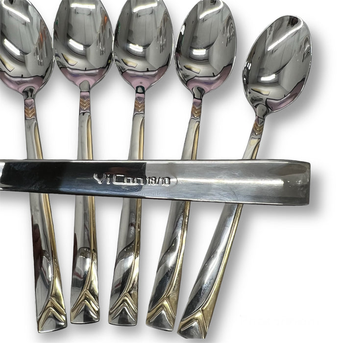 YICAN High Grade Stainless Steel Spoon 6pcs gold accent