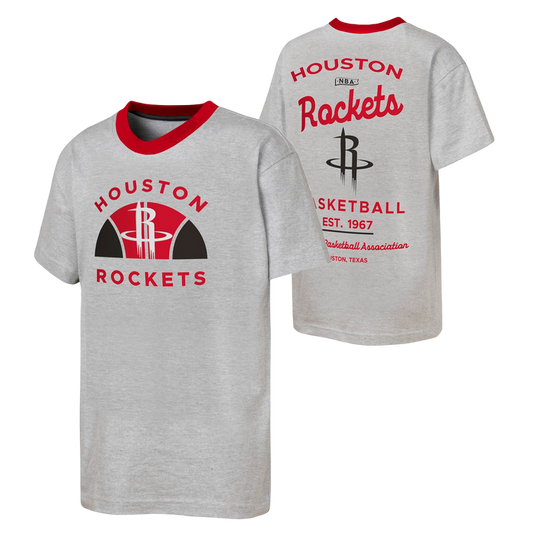 Youth Houston Rockets Outerstuff Backdoor Cut Ringer T-Shirt