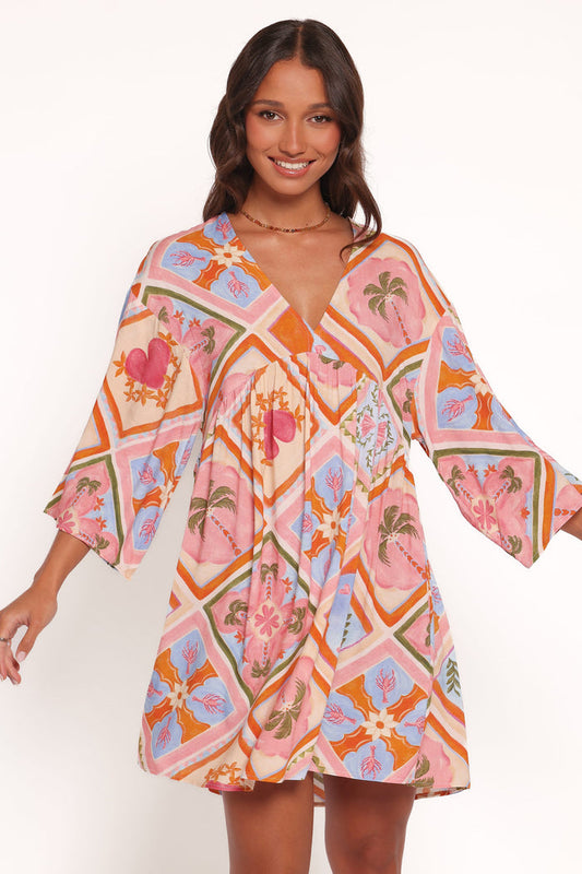 Petal and Pup USA DRESSES Zanna Mini Dress - Multi Tile