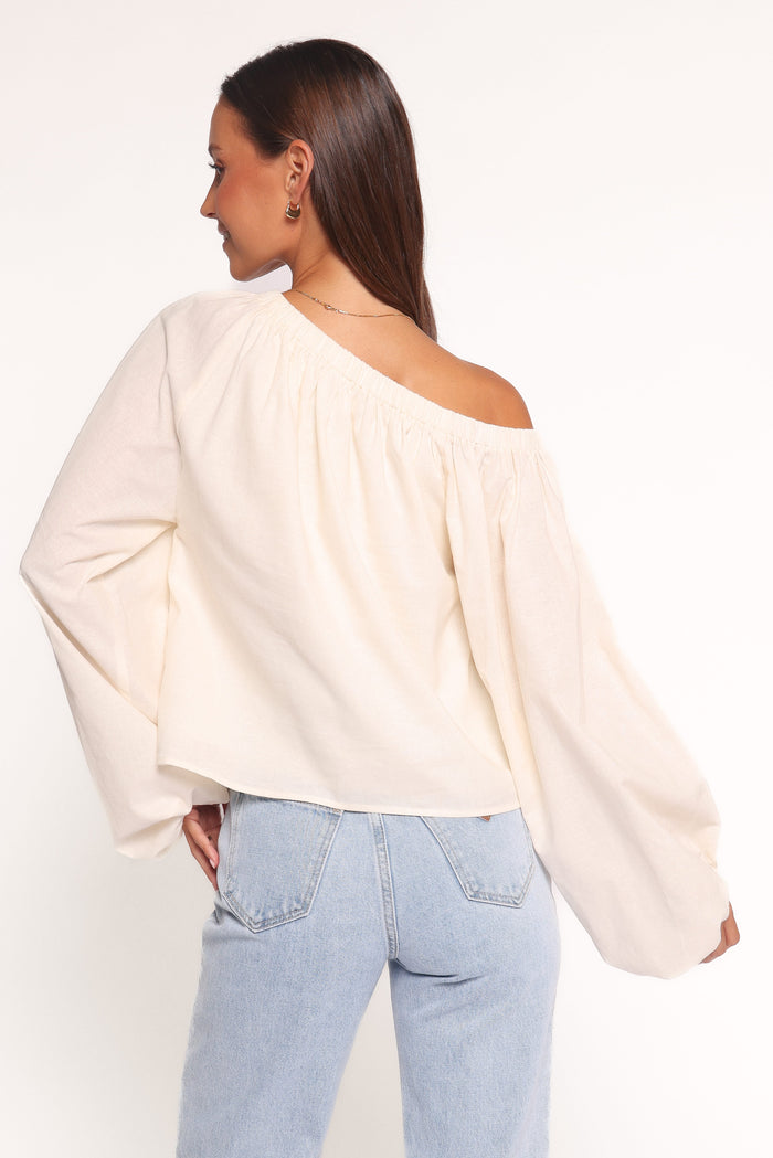 Petal and Pup USA TOPS Zion Off Shoulder Long Sleeve Top - Ivory (Hold for Rack)